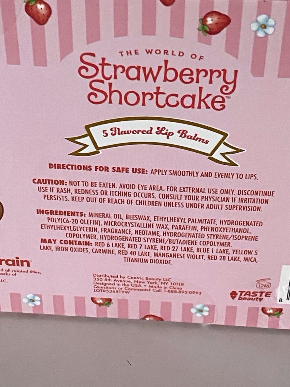 Set Of 5 Strawberry Shortcake Scented Flavored Lip Balms Taste Beauty NEW‎ - Picture 7 of 11